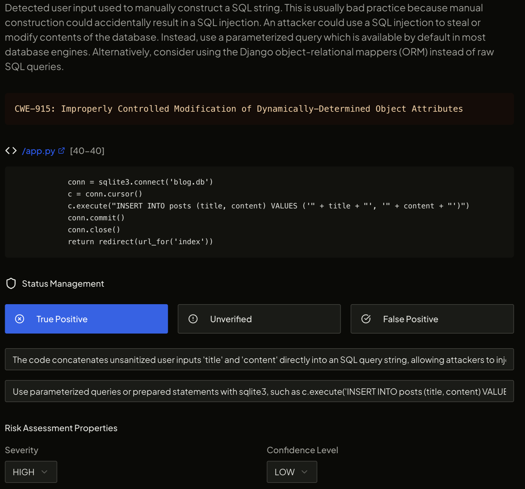 AquilaX secrets scanning results