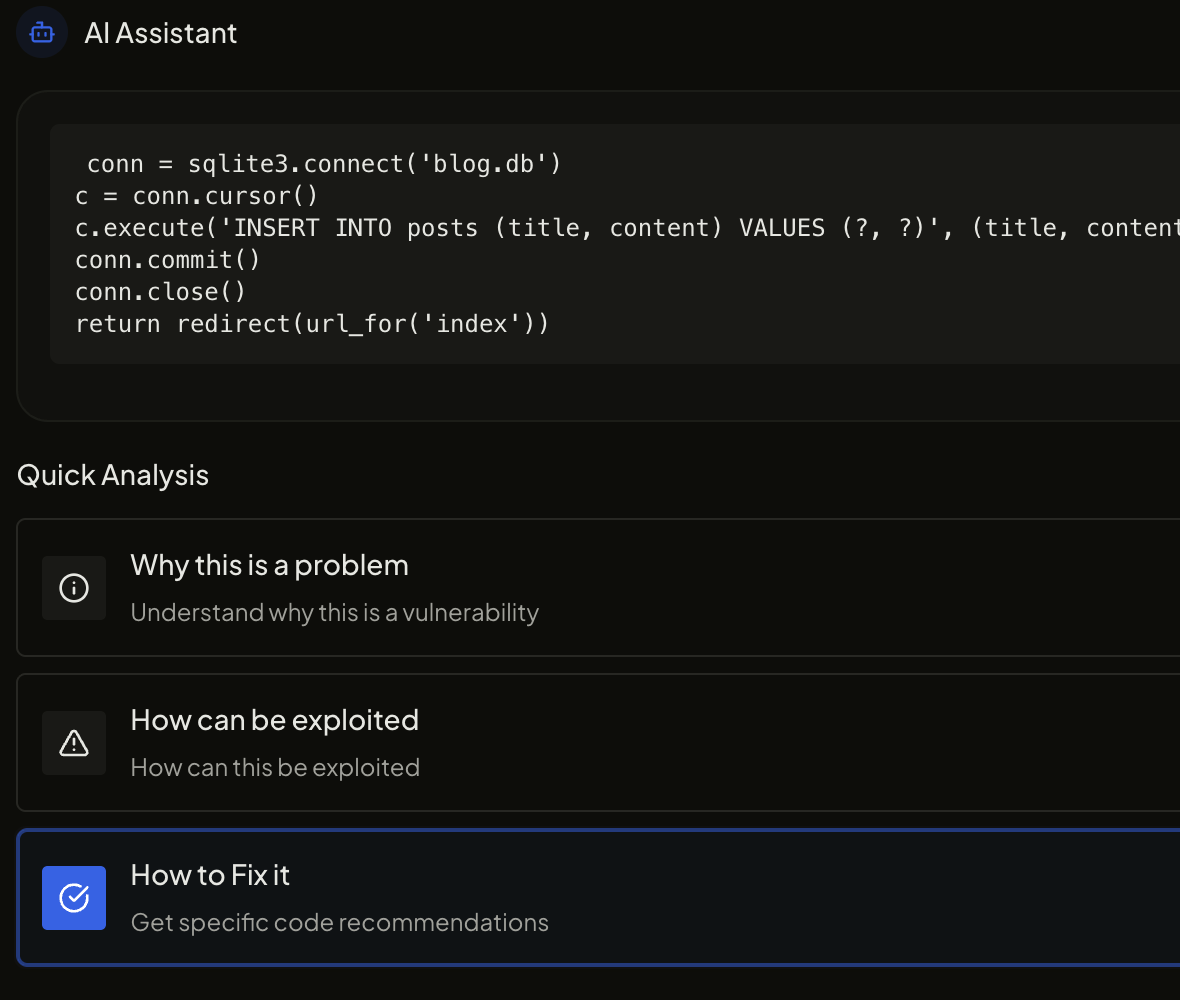 AquilaX CI/CD scan results